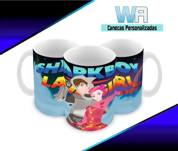 Caneca Polímero Sharkboy e Lavagirl Personalizada