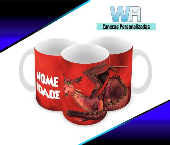Caneca Polímero Shrek Dragão Personalizada
