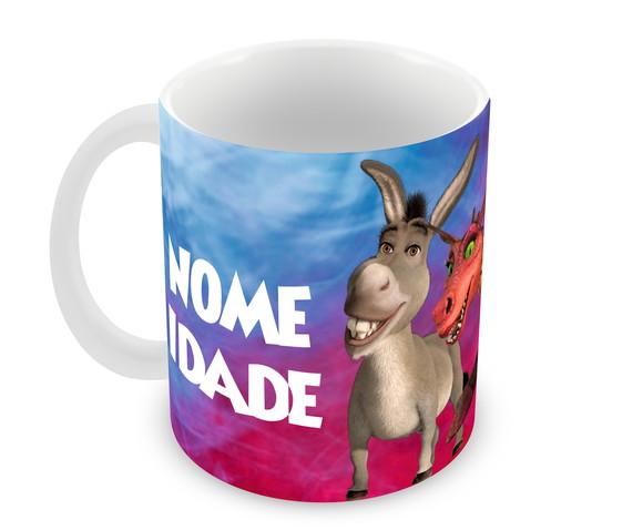 Caneca Polímero Shrek - Burro e Dragão Personalizada