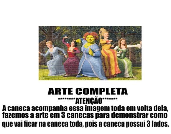 Caneca Polímero Shrek Fiona Personalizada