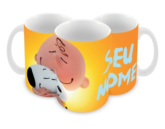 Caneca Polímero Snoopy Nome Personalizada