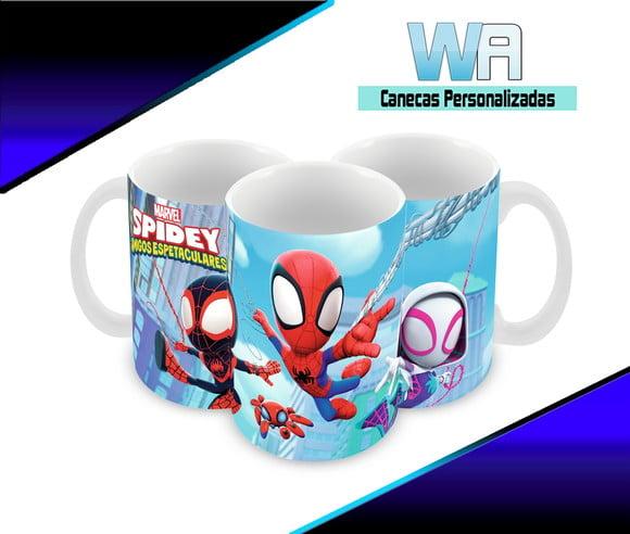 Caneca Polímero Spider e Seus Amigos Personalizada