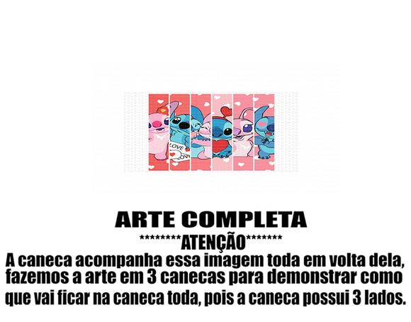 Caneca Polímero Stitch e Angel Personalizada