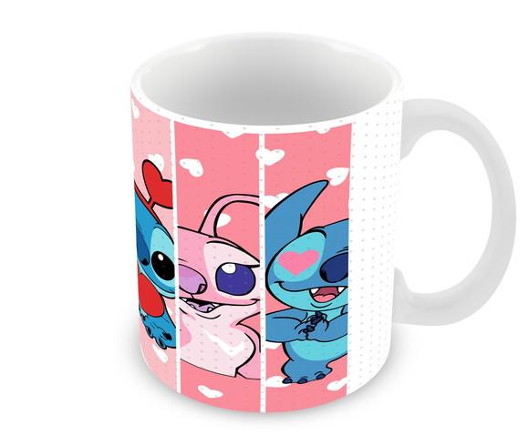 Caneca Polímero Stitch e Angel Personalizada