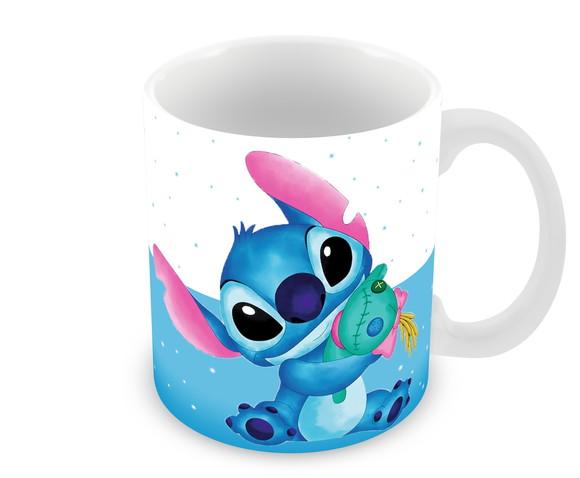 Caneca Polímero Stitch Nome e Idade Personalizada