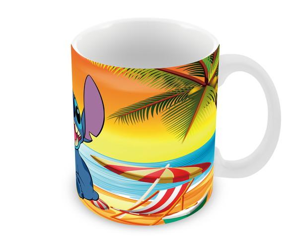 Caneca Polímero Stitch Nome e Idade Personalizada
