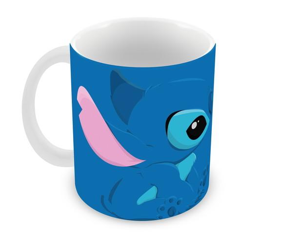 Caneca Polímero Stitch Nome e Idade Personalizada