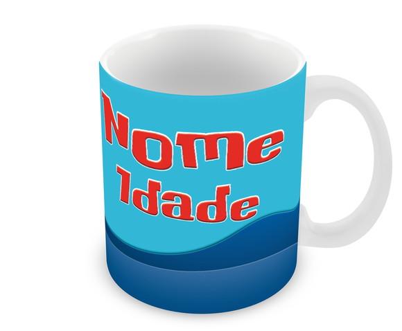 Caneca Polímero Stitch Nome e Idade Personalizada