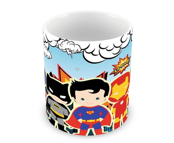 Caneca Polímero Super Heróis Baby Personalizada