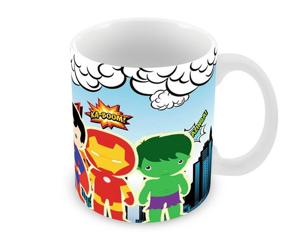 Caneca Polímero Super Heróis Baby Personalizada