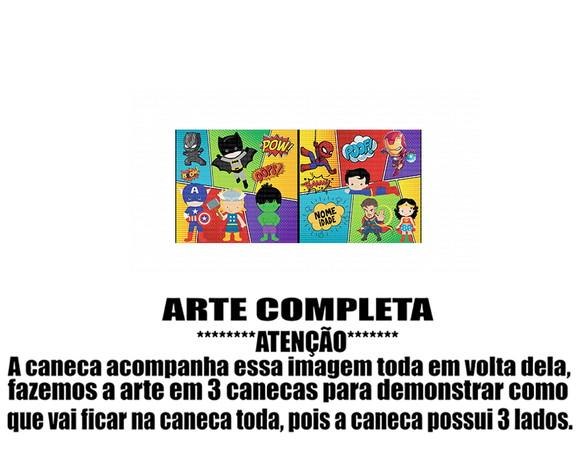 Caneca Polímero Super Heróis Baby Personalizada