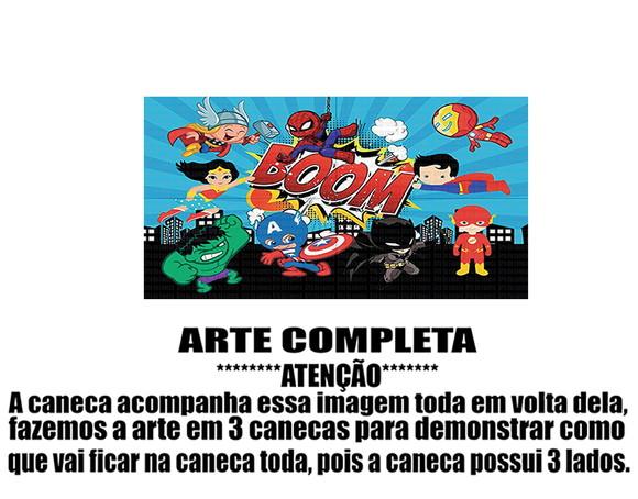 Caneca Polímero Super Heróis Baby Personalizada
