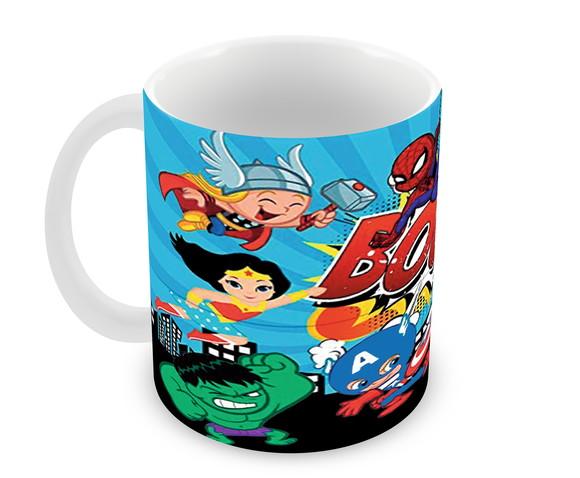 Caneca Polímero Super Heróis Baby Personalizada