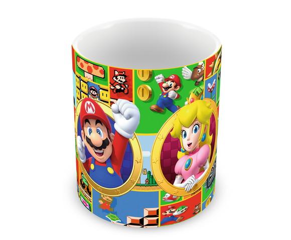 Caneca Polímero Super Mario e Princesa Peach Personalizada