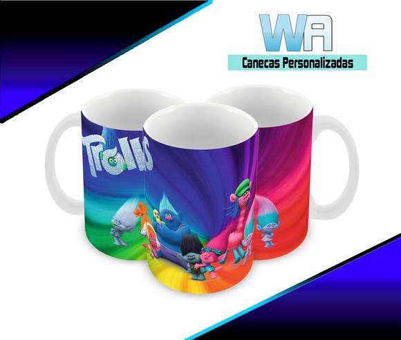 Caneca Polímero Trolls Personalizada