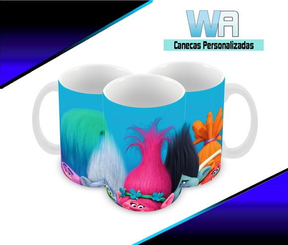 Caneca Polímero Trolls Personalizada