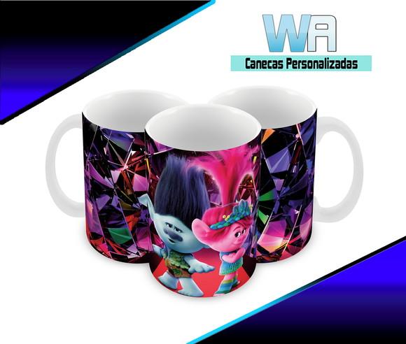 Caneca Polímero Trolls Personalizada
