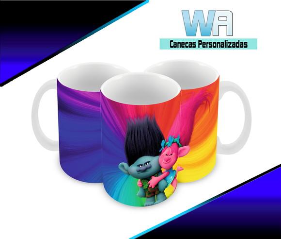Caneca Polímero Trolls Personalizada
