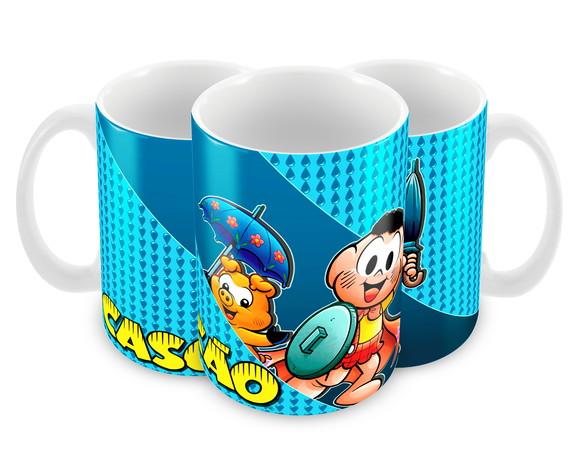 Caneca Polímero Turma da Mônica Cascão Personalizada
