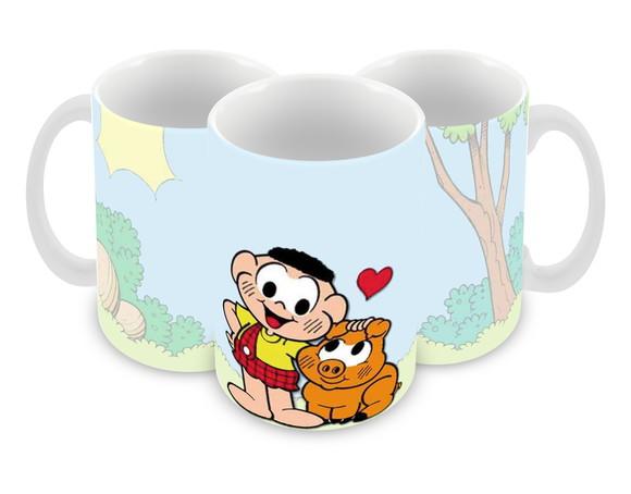 Caneca Polímero Turma da Mônica Cascão Personalizada