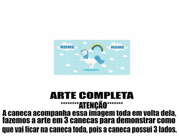 Caneca Polímero Unicórnio Menino Nome Personalizada