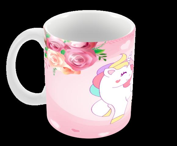 Caneca Polímero Unicórnio com Nome Personalizada