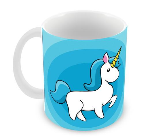 Caneca Polímero Unicórnio Menino Personalizada