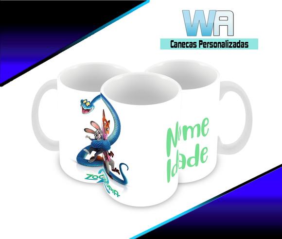 Caneca Polímero Zootopia Personalizada