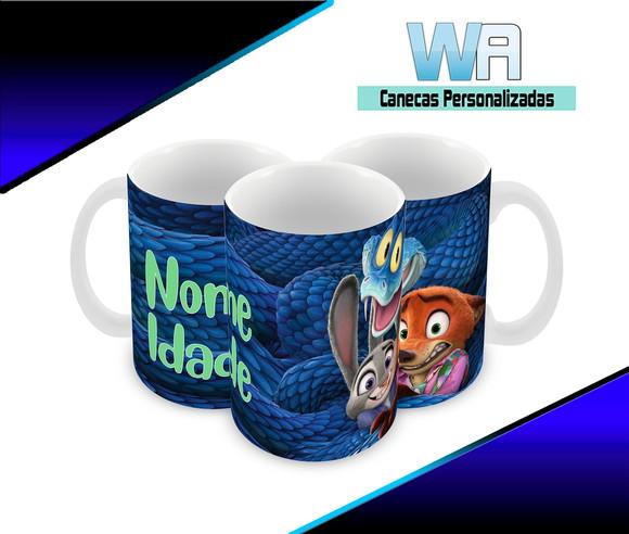 Caneca Polímero Zootopia Personalizada