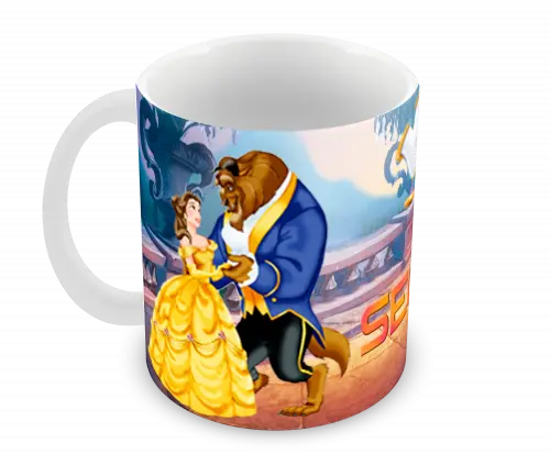 Caneca Polímero A bela e a Fera Personalizada