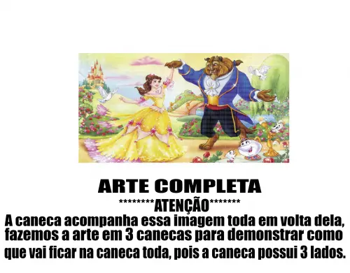 Caneca Polímero A bela e a Fera Personalizada