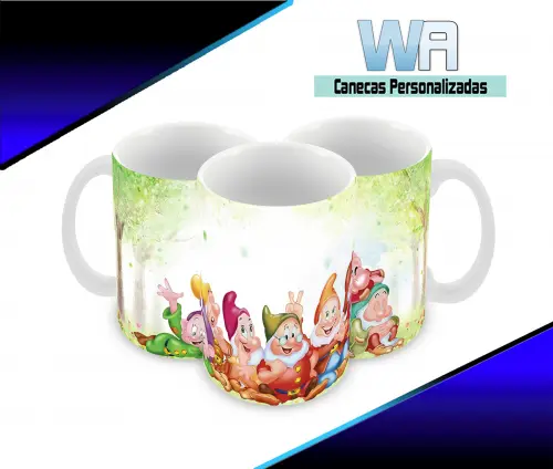 Caneca Polímero 7 anões Personalizada
