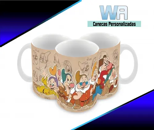 Caneca Polímero 7 anões Personalizada