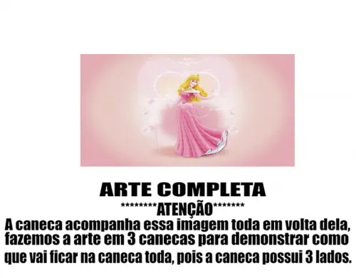 Caneca Polímero A bela Adormecida Personalizada