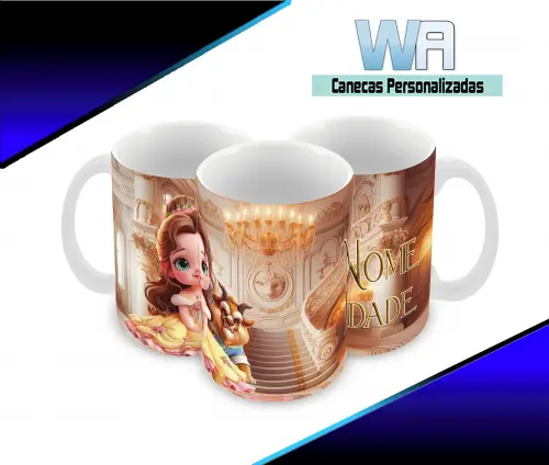 Caneca Polímero A bela e a Fera Personalizada