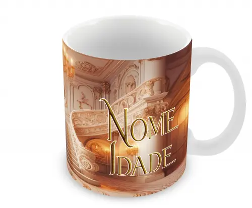Caneca Polímero A bela e a Fera Personalizada