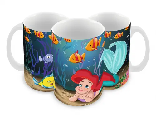 Caneca Polímero A pequena sereia Personalizada