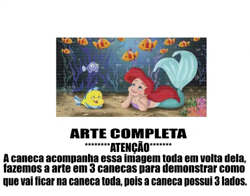 Caneca Polímero A pequena sereia Personalizada