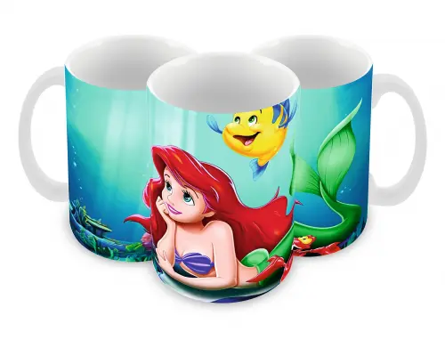 Caneca Polímero A pequena sereia Personalizada