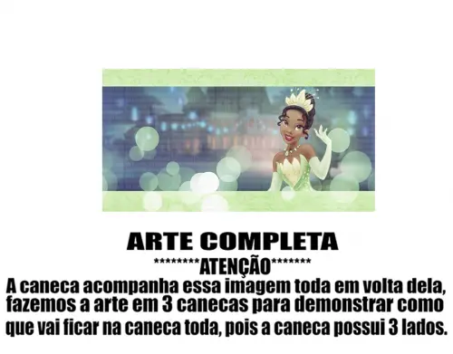 Caneca Polímero A Princesa e o Sapo Personalizada