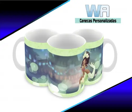 Caneca Polímero A Princesa e o Sapo Personalizada