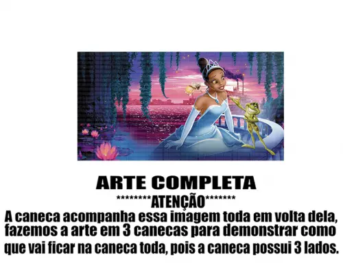 Caneca Polímero A Princesa e o Sapo Personalizada