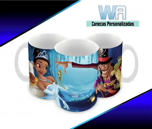 Caneca Polímero A Princesa e o Sapo Personalizada