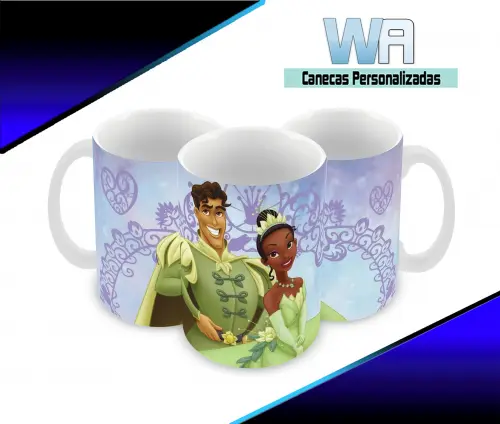Caneca Polímero A Princesa e o Sapo Personalizada
