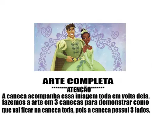 Caneca Polímero A Princesa e o Sapo Personalizada