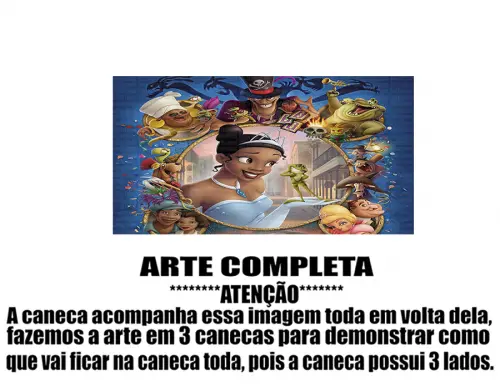 Caneca Polímero A Princesa e o Sapo Personalizada