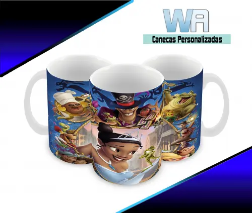 Caneca Polímero A Princesa e o Sapo Personalizada