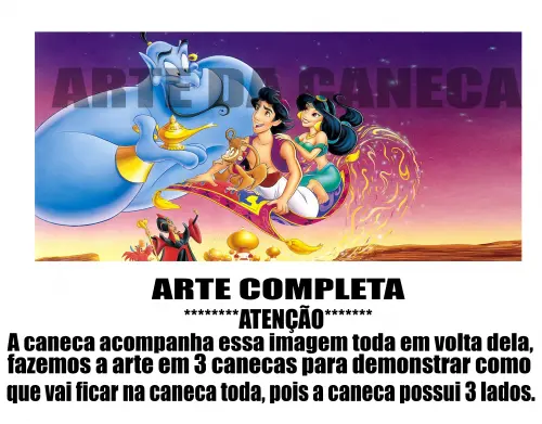 Caneca Polímero Aladdin Personalizada