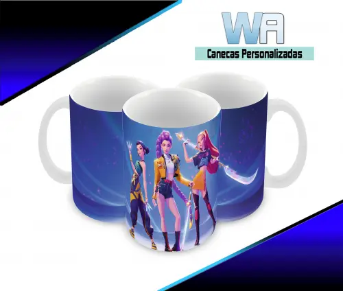 Caneca Polímero Guerreiras do K-Pop Personalizada