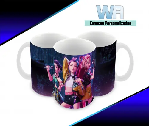 Caneca Polímero Guerreiras do K-Pop Personalizada